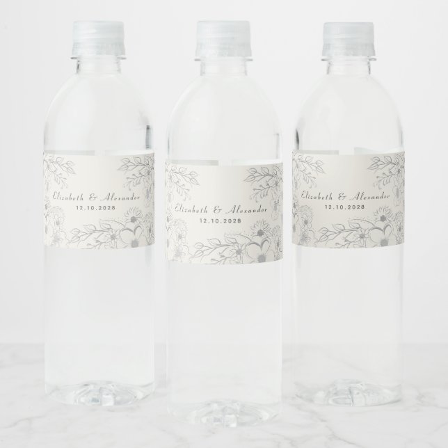 Personalised Wedding Favour Water Bottle Label (Bottles)