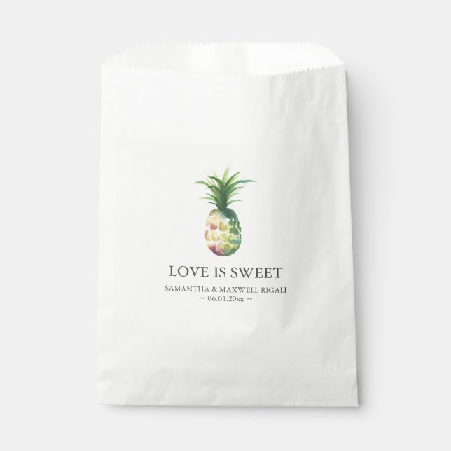 Personalised Wedding Favours Bags Pineapple  (Front)