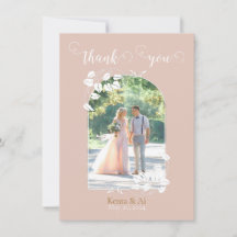Personalised Wedding Flat Thank You Card 