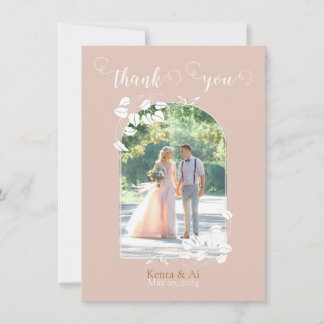 Personalised Wedding Flat Thank You Card 