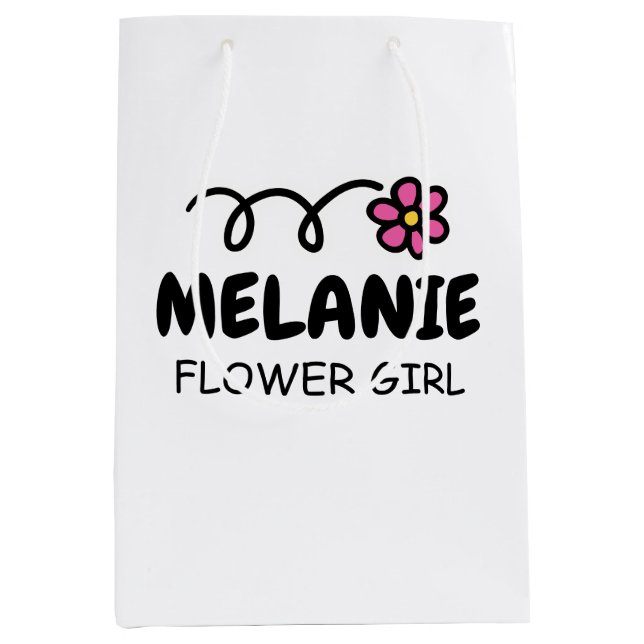 Personalised wedding gift bags for flower girls (Front)