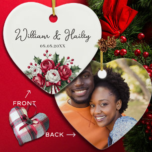 Personalised Wedding Gift - Couples Married Gift  Ceramic Tree Decoration