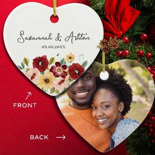 Personalised Wedding Gift - Couples Married Gift Ceramic Tree Decoration