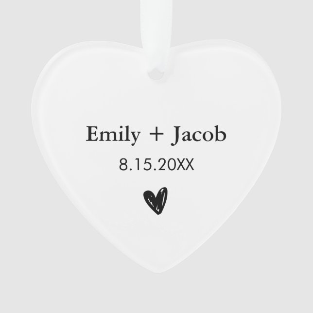 Personalised Wedding Gift Couples Married Names  Ornament (Front)