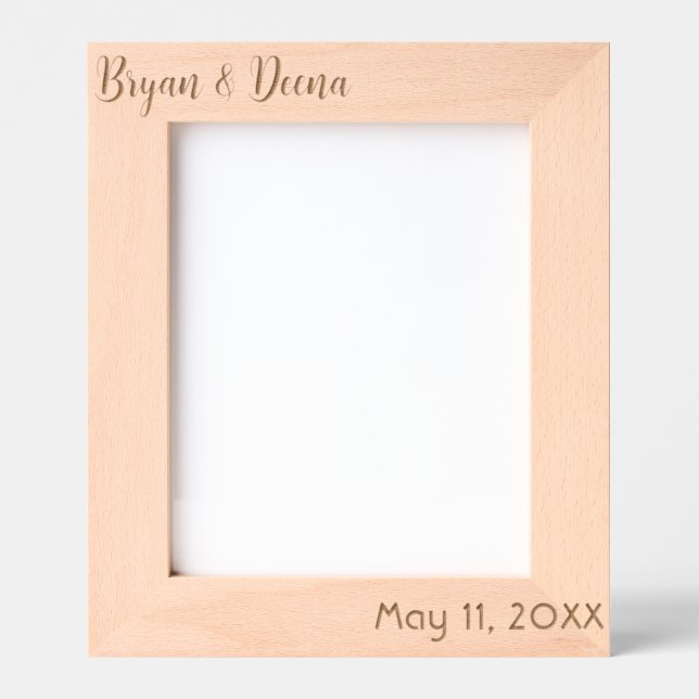Personalised Wedding Gift for Couples Anniversary  Etched Frames (Front)