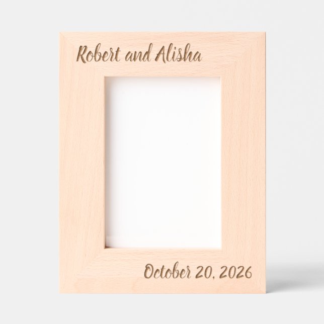 Personalised Wedding Gift for Couples | Wedding Pi Etched Frames (Front)