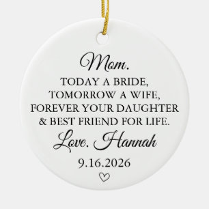 Personalised Wedding Gift for Mum Ceramic Tree Decoration
