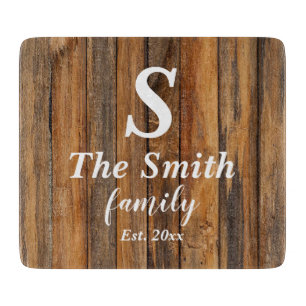Personalised Wedding Gift Monogram Last Name Cutting Board