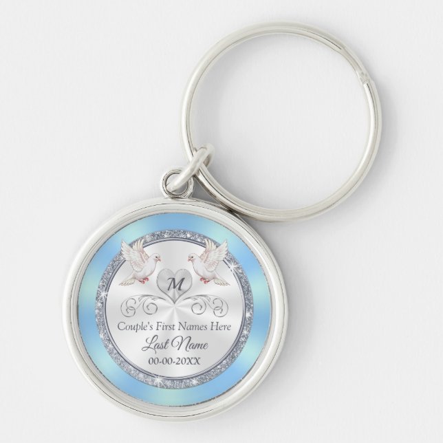 Personalised Wedding Gifts for Bride from Groom Key Ring (Front)