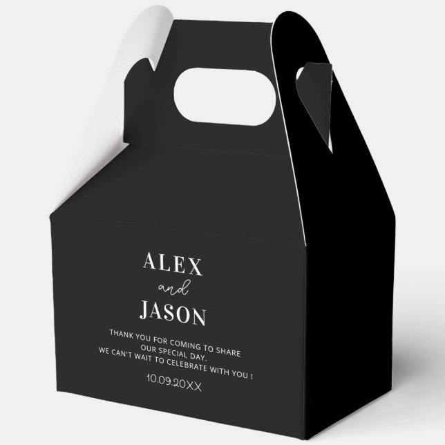 Personalised Wedding Gifts Modern Wedding Welcome Favour Box (Front)