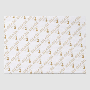 Personalised Wedding Gold Hearts Tissue Paper