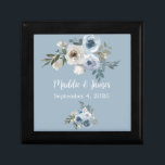 Personalised Wedding Grey Blue Floral Keepsake Box<br><div class="desc">Personalised Wedding Grey Blue Floral Keepsake Box by © Cathy Thompson. Perfect for gift giving or that special day.</div>