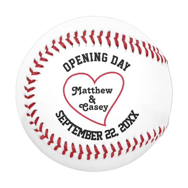 Personalised Wedding Groomsmen Ring Bearer Favour Baseball (Front Left)