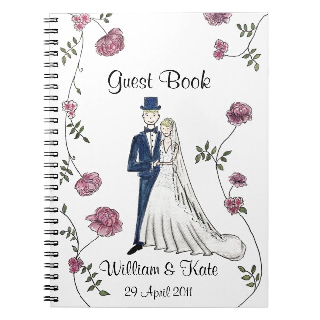 Personalised Wedding Guest Book Notebook (Front)