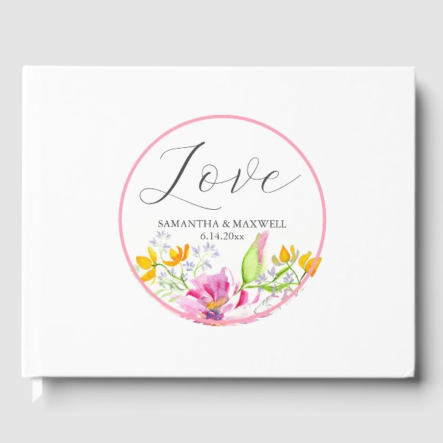 Personalised Wedding Guest Books Floral (Front)