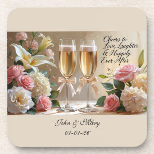 Personalised Wedding Hard plastic coaster