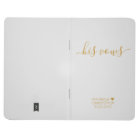 Personalised Wedding His Vows Book Grey Gold Chic
