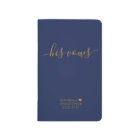Personalised Wedding His Vows Book Navy Blue Gold