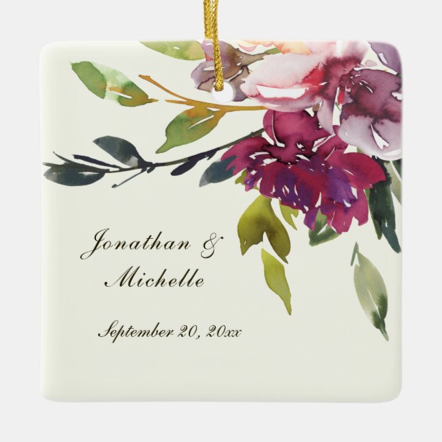 Personalised Wedding Inspirational Christmas Ceramic Ornament (Front)