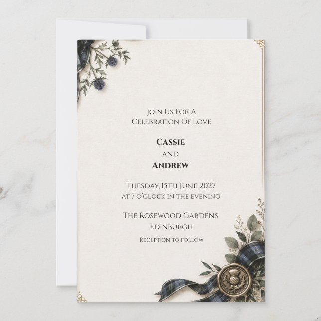 Personalised Wedding Invitation (Front)