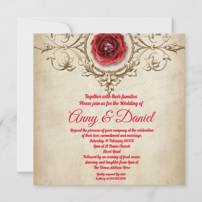 Personalised wedding invitation (Front)