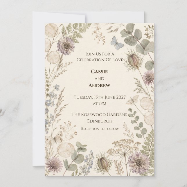 Personalised Wedding Invitation (Front)