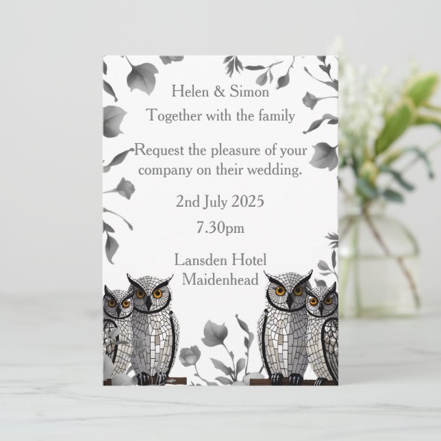 Personalised Wedding  Invitation (Standing Front)