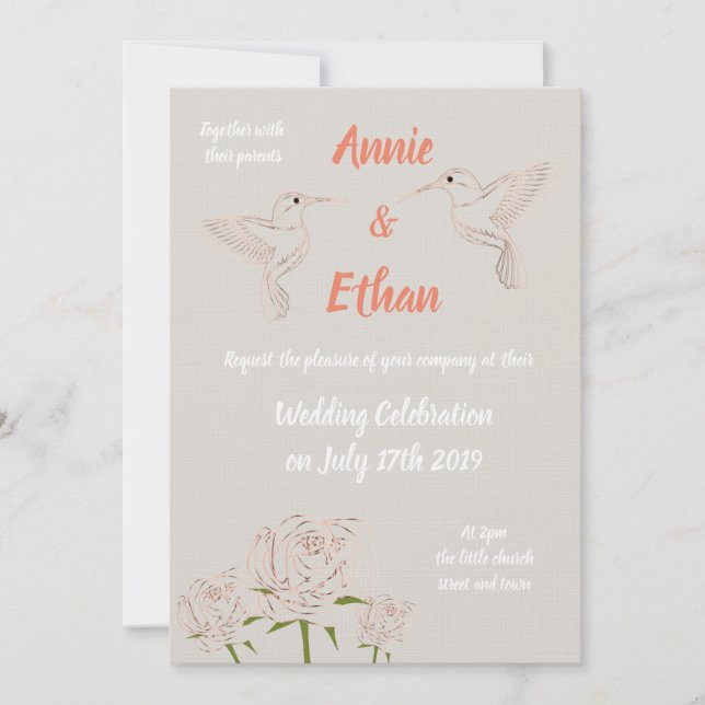 Personalised wedding invitation (Front)