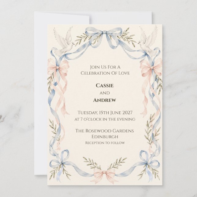 Personalised Wedding Invitation (Front)