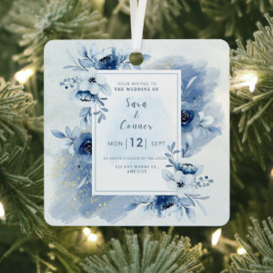 Personalised Wedding Invitation Keepsake – Elegant Metal Tree Decoration