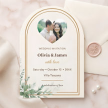 Personalised Wedding Invitation with Photo Rustic