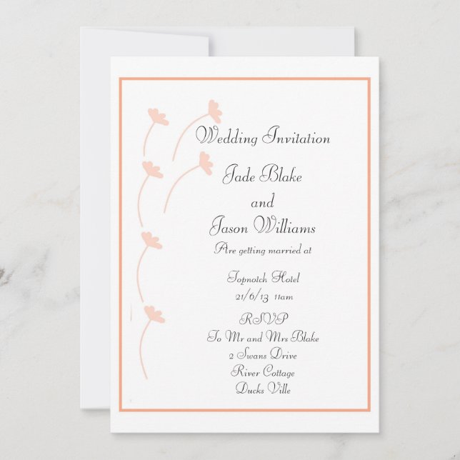 Personalised Wedding Invitations (Front)