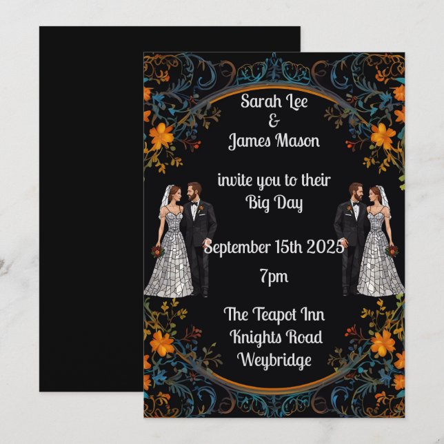 Personalised Wedding Invitations and Invites (Front/Back)