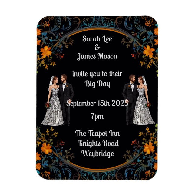 Personalised Wedding Invitations and Invites Magnet (Vertical)