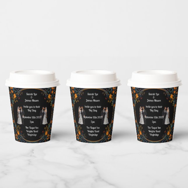 Personalised Wedding Invitations and Invites Paper Cups (Multi)