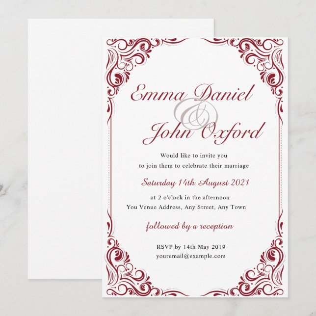 Personalised Wedding Invitations Cards Postcard 06 (Front/Back)