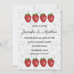 Personalised Wedding Invitations with Strawberries