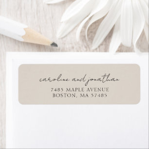 Personalised Wedding Ivory Script Return Address