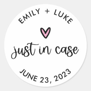 Personalised Wedding Just in Case Recovery Kit  Classic Round Sticker