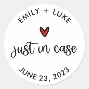 Personalised Wedding Just in Case Recovery Kit Classic Round Sticker