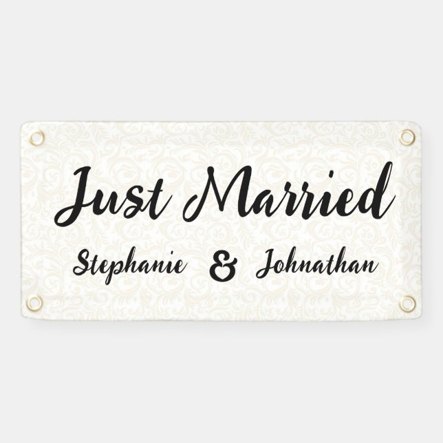 Personalised Wedding Just Married Car\Truck Banner (Horizontal)