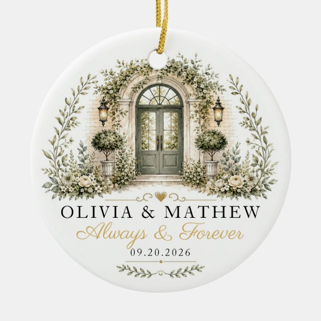 Personalised Wedding Keepsake Ornament (Front)