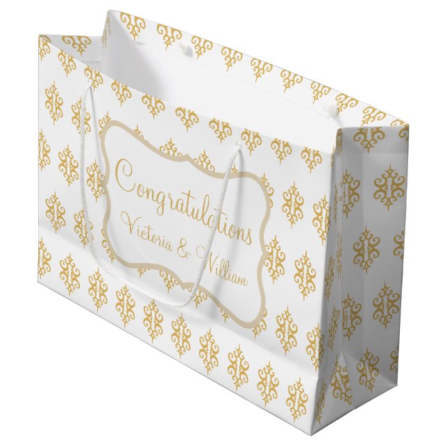 Personalised Wedding Lace Gift Bag (Front Angled)