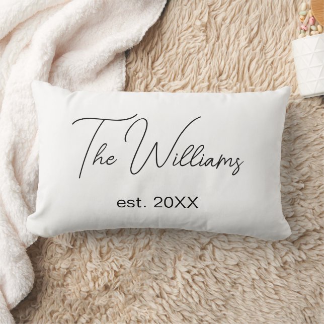Personalised Wedding Last Name Engagement Gift Lumbar Cushion (Blanket)