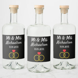 Personalised Wedding Liquor Bottle Label