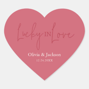 Personalised Wedding Lottery Ticket Couple Name He Heart Sticker