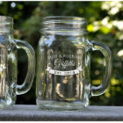 Personalised Wedding Mason Jar Mug with Banner 