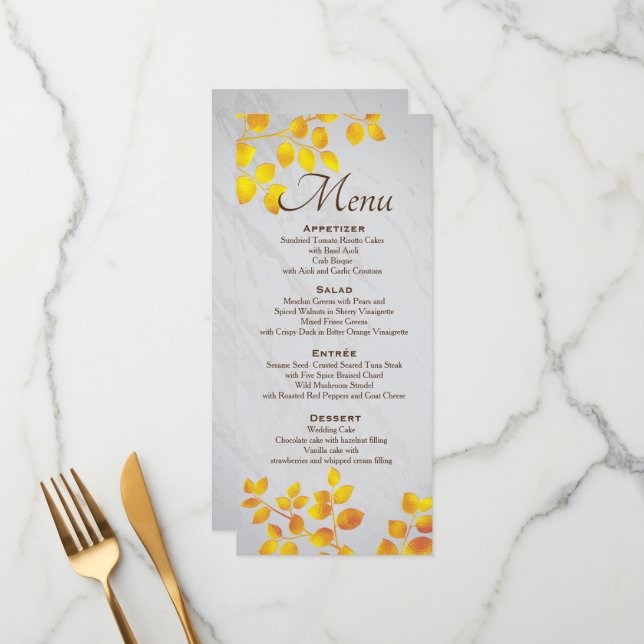 Personalised Wedding Menu (Front/Back In Situ)