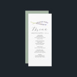 Personalised Wedding Menu Cards Lavender & Sage<br><div class="desc">This personalised wedding menu card features sprigs of watercolor lavender. The card reverses to a sage green colour. Use the template fields to DIY your custom wedding dinner menu. An elegant yet minimalistic choice for weddings, a bridal shower, rehearsal dinners or whatever you like. To see more menu cards for...</div>