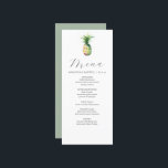Personalised Wedding Menu Cards Tropical Pineapple<br><div class="desc">These personalised wedding menu cards features a unique watercolor pineapple. The card reverses to a sage green colour. Use the template fields to DIY your custom wedding dinner menu. An elegant yet minimalistic choice for tropical destination weddings, a bridal shower, rehearsal dinners or whatever you like. To see more menu...</div>